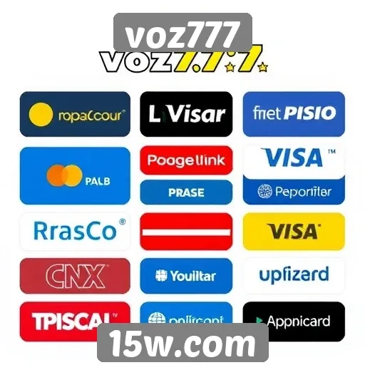 Comparação de métodos de pagamento no Voz777