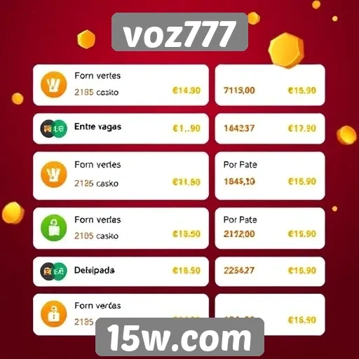 Comparativo das opções de pagamento disponíveis no voz777